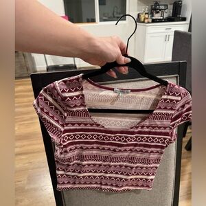 Aztec print cropped top